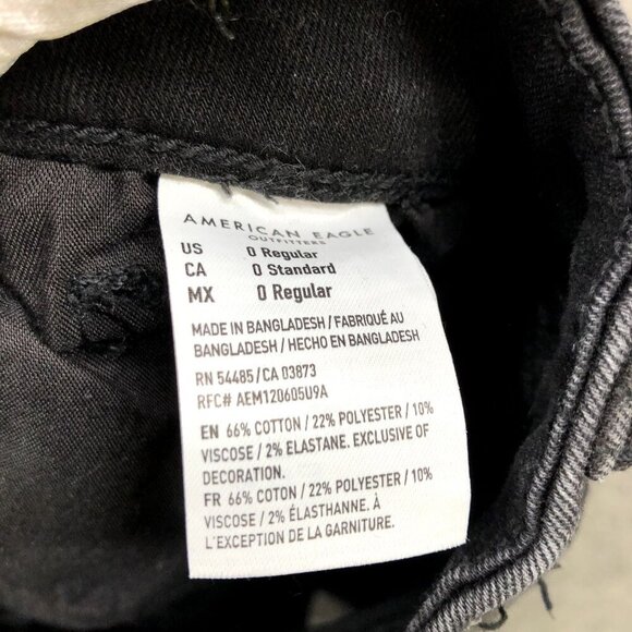 American Eagle Curvy Hi Rise Mini Jean Skirt Size 0 Next Level Stretch Black - Picture 9 of 10